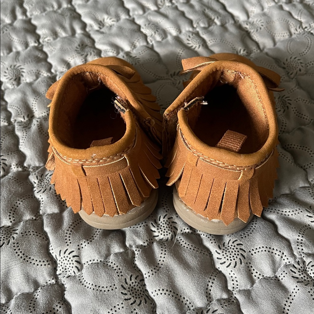 Carter's Brown Fringe Kids Shoes - Picture 3 of 7